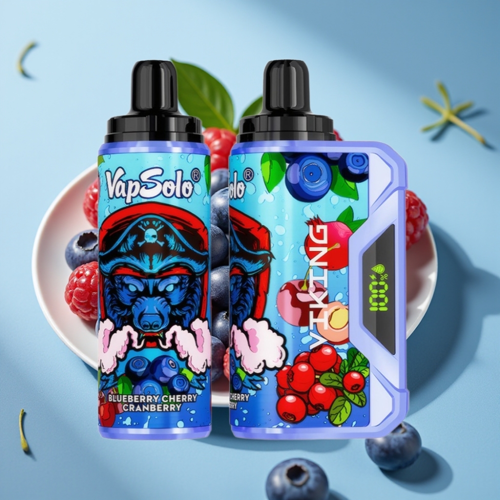 VapSolo VIKING 12000 Puffs 22ml Type-C Blueberry Cherry Cranberry